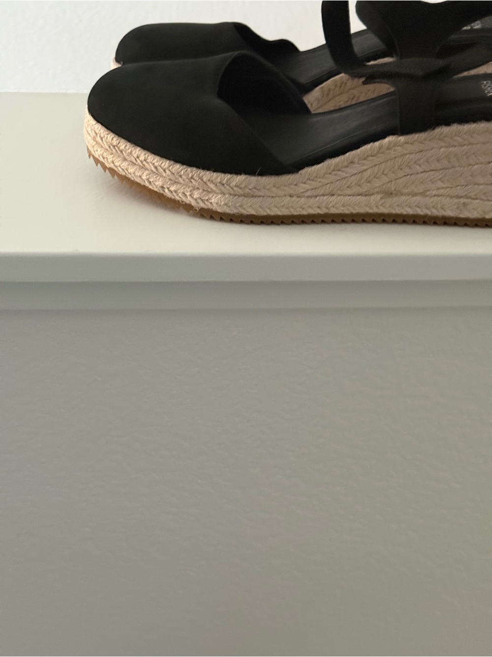 Eileen Fisher Nessa Black Espadrille Wedge Sandal Size 10 - Picture 9 of 11